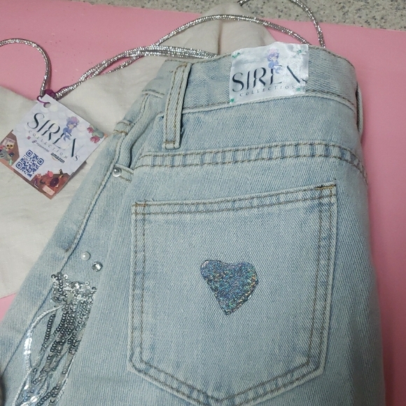 Light Blue Denim Shorts - Picture 5 of 14